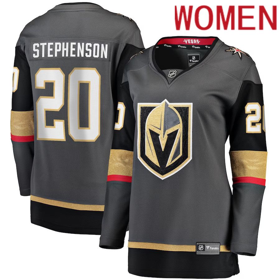 Women Vegas Golden Knights #20 Chandler Stephenson Fanatics Branded Gray Home Breakaway Player NHL Jersey